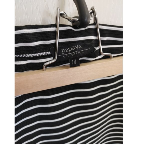 NWOT PAPAYA STRIPES SKIRT WITH FRONT SLIP (UK 14) - Picture 3 of 5